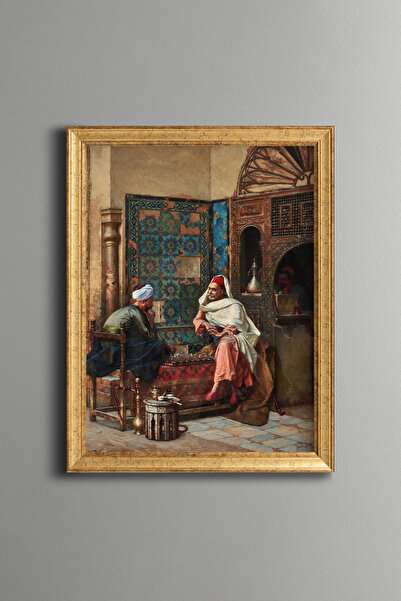 epiqart الأشخاص الذين يلعبون الشطرنج - لوحة بنمط عتيق - نموذج أنيق