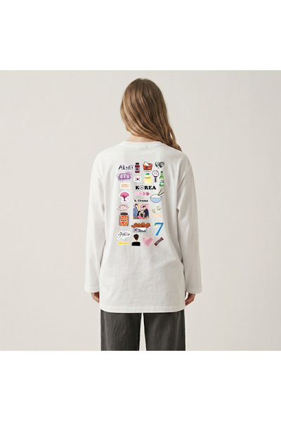 Grafftee Clothing Nubarco White Oversize Wide Cut Long Sleeve 100% Cotton Sum...