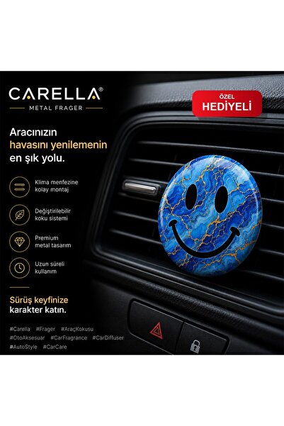 Blue Marble Smiley Metal Frager Fan Kokusu Klima Kokusu Oto Kokusu
