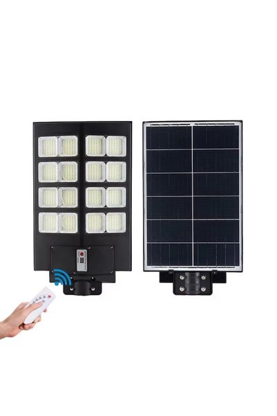 Jortan Lampă stradală solară de 800W, LED SMD ultra puternic, Senzor de mișcare PIR, Panou solar integrat, IP66