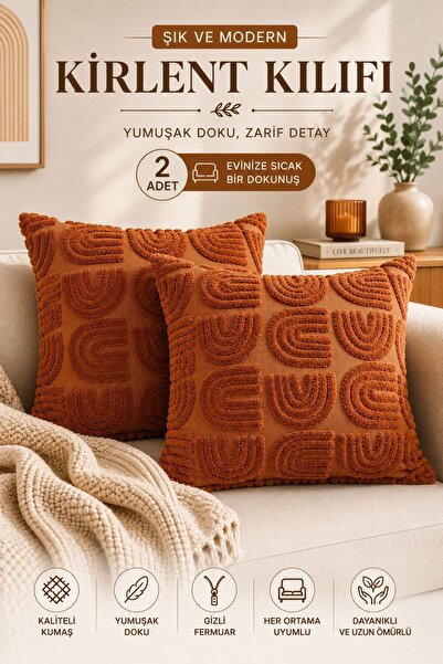 OTEXSA Embossed Textured 2-Piece Throw Pillow Cover Modern Decorative Sofa an...