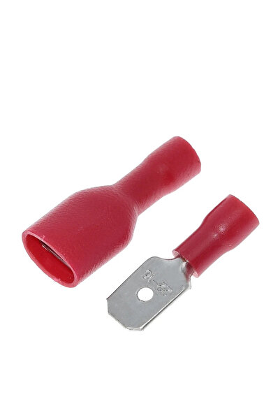 Generic Μονωμένα Spade Connectors 6.3mm 16-14AWG Κόκκινα – Σετ 100 τεμαχίων (...
