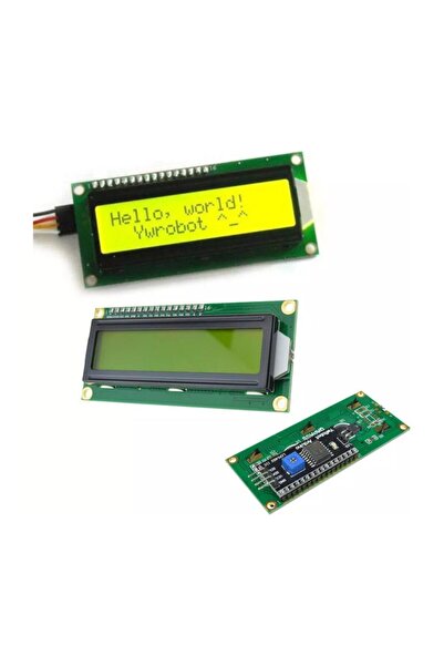 Generic Οθόνη LCD 16x2 (1602) Πράσινο-Κίτρινο με Μαύρους Χαρακτήρες και I2C M...