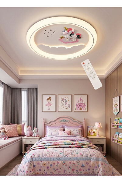 Kılınc Tools Unicorn Temalı LED Tavan Plafonyer Kumandalı Avize - Çocuk Odası...