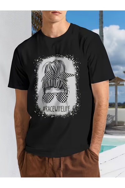 212Wear Men's Crew Neck Pure Cotton T-shirt, Suitable All Seasons, with a Rac...