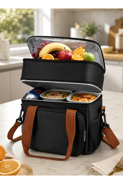 Pomefar Oxford Cloth Insulated Leakproof Lunch Tote, Expandable 4 Compartment...
