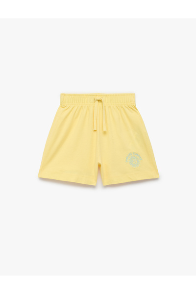 Koton Cotton Shorts with Elastic Waist and Embroidery Detail
