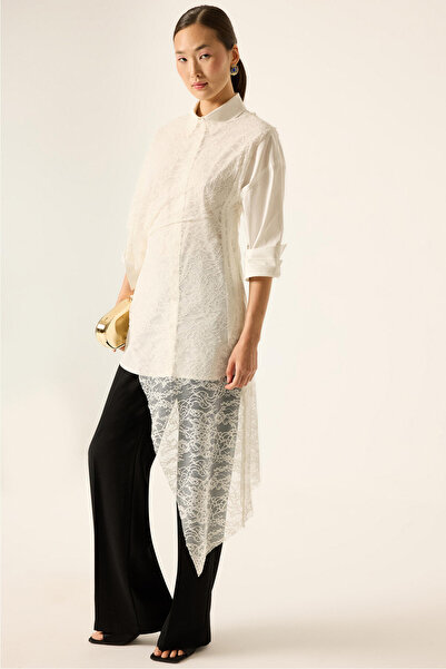 Touché Privé Asymmetric Lace Bluz