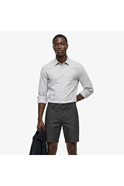 Lacoste Erkek Slim Fit Düğmeli Yaka Gri Gömlek