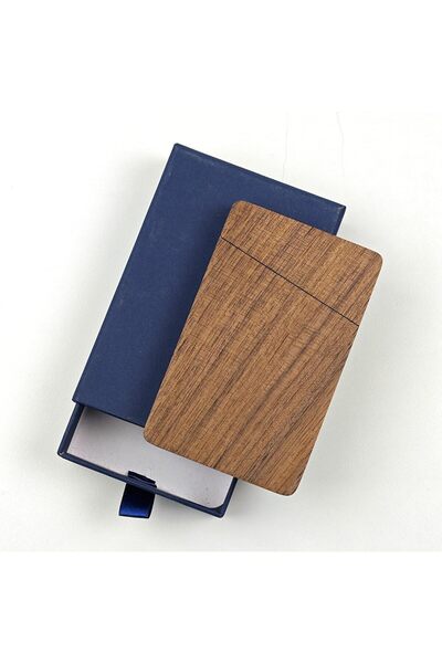 Arabest Wood Business Card Holders, Wood Square Business Card Case, Pocket Bu...
