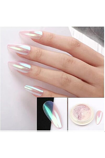 Arabest Mermaid Chrome Nail Powder Set, 6 Jar Aurora Pearlescent Pigments wit...