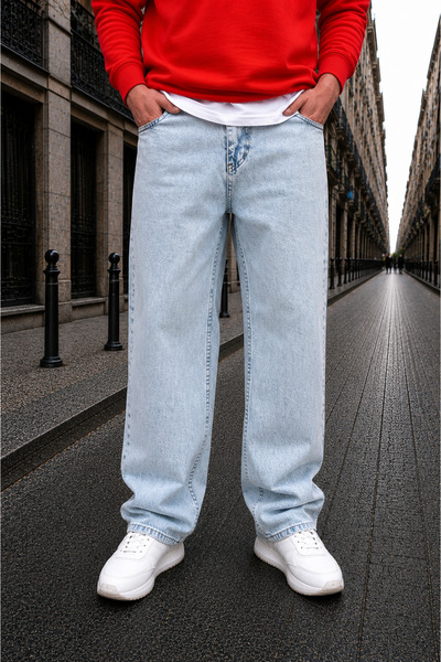 by fiyaka fashion Men's Baggy Jeans Loose Fit Comfortable Use