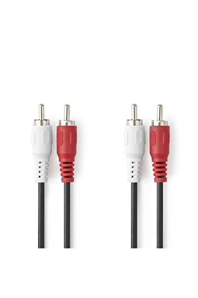 Nedis Stereo audio cable, Black, 2x RCA male
