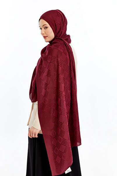 Valentino Orlandi 60% Floss 40% Cotton Logo Match Pattern Shawl_Red