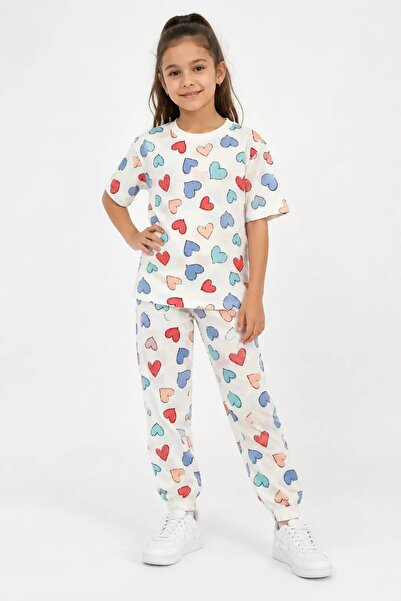 My Hanne Patterned Girls' Pajama Set 91201