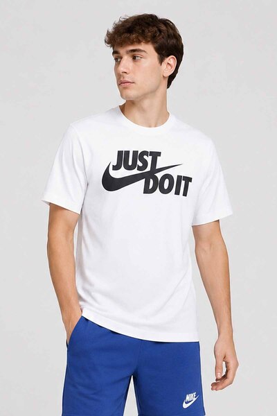 Nike Sportswear Men's White T-Shirt Casual Sports Cotton Short Sleeve Crew Neck