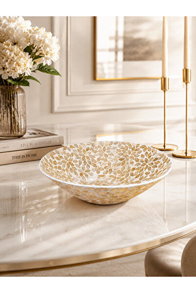 NEWNOW Pearl Mosaic Decorative Bowl Fruit Bowl Handcrafted Mosaic Living Room...