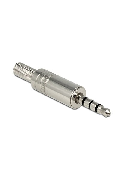 DELOCK Βύσμα 3.5mm Stereo, 4 pin, Bend Protection, metal, ασημί