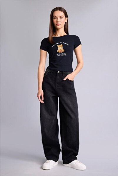 cto your style Women's Slim Fit Teddy Bear Printed Crop T-Shirt Slim Fit Shor...