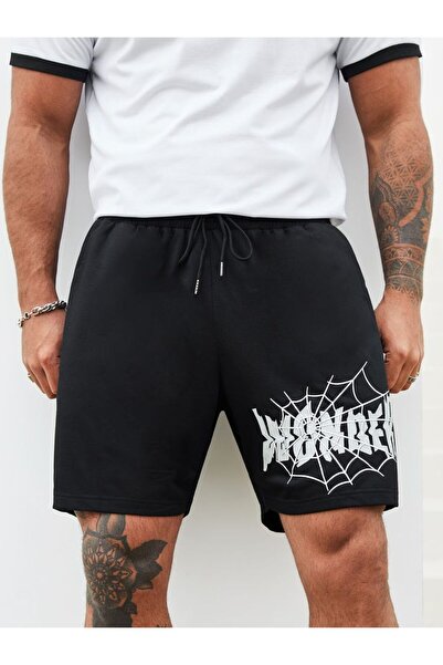 COZYWEAR Men's Black Printed Cotton Shorts