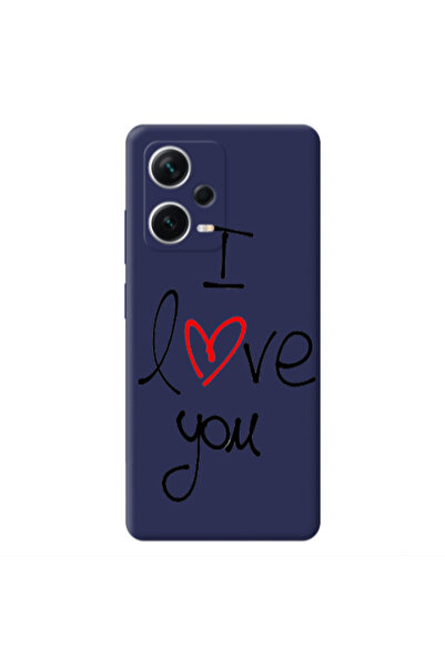 Other Xiaomi Poco X5 i love you Dark blue Colored Silicone TPU Θήκη