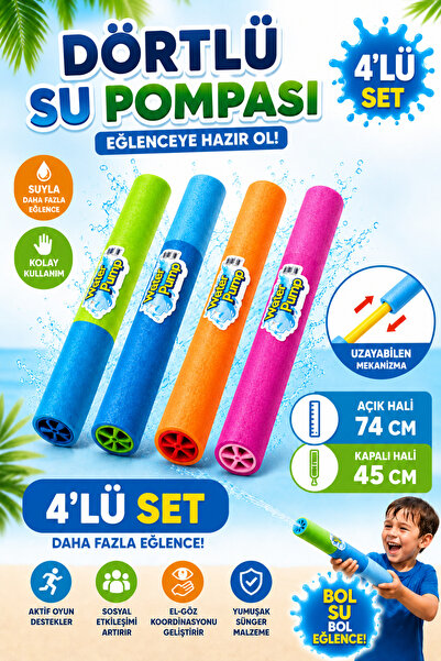 YILDIRIM OYUNCAK Sünger Su Pompası Seti Güçlü Su Püskürtmeli Sünger Pompa Set...