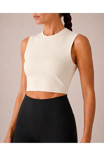 Tria Body Women's Zero Sleeve Crew Neck Crop Body |   Full Fit Sports Crop At...
