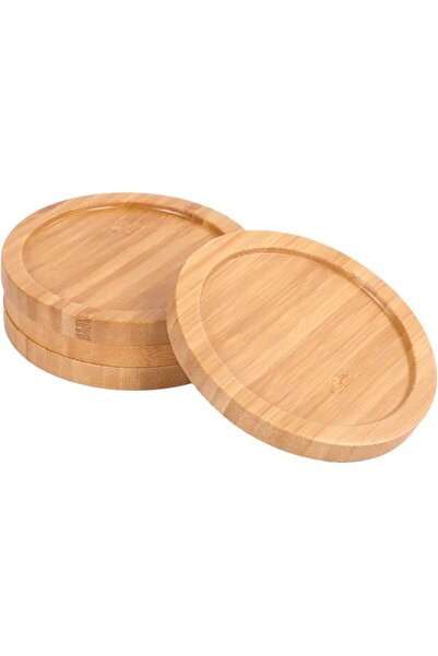 The Bros Heavy Duty 100% Eco-Friendly Natural Bamboo Coasters - 3.75" - Round...