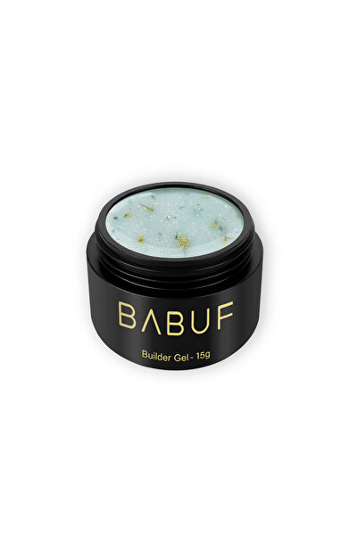 BABUF Gel construcție cu flori uscate Milky Mint Petals, HEMA Free, TPO Free,...