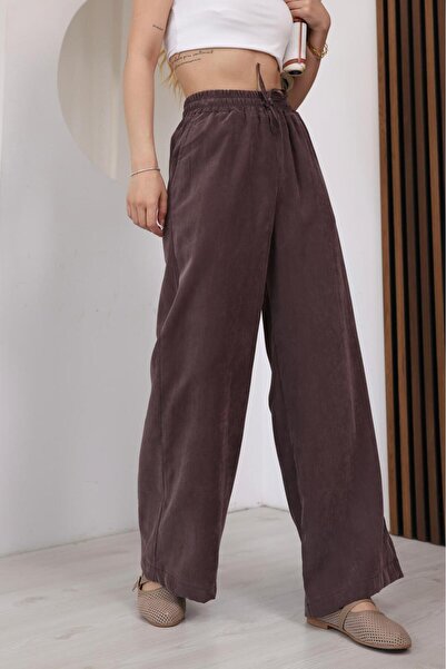 Mersella Aurea Women's Comfortable Tencel Pants with Elastic Waist and Wide Legs