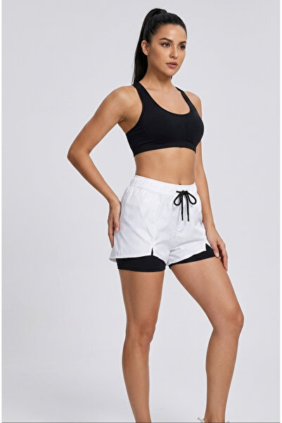 MAİMODA Women's Active Swim Shorts with Inner Tights and Slit Detail
