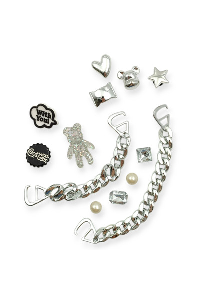 Twist Διακοσμητικά Pins για Clogs Σετ 01 Silver