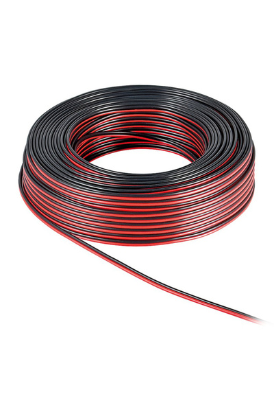 POWERTECH καλώδιο ήχου 2x 0.50mm² CAB-SP003, CCA, 10m, μαύρο & κόκκινο
