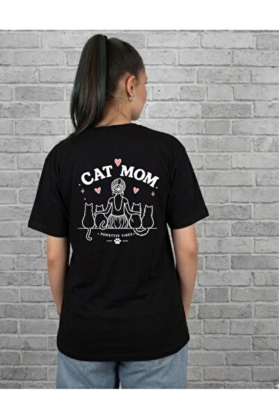 Krays Women's Cat Mom Design T-Shirt - 100% Cotton Regular Fit T-Shirt with 4...
