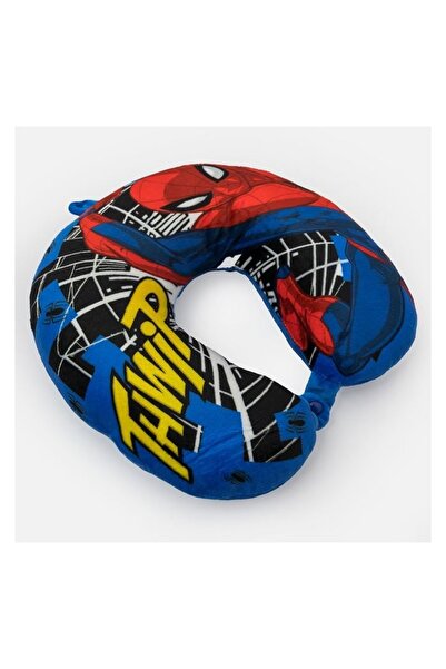 OEM Pernă de călătorie copii Spiderman, moale și comodă, albastru 30x32x8 cm