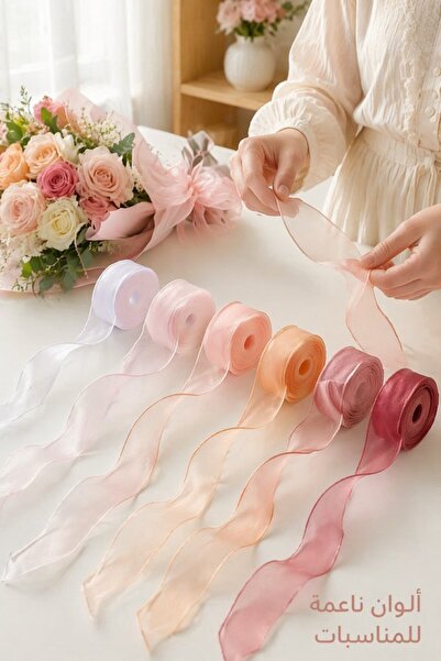 Generic 6 Rolls Organza Craft Ribbon Gift Wrapping Sewing Sheer Transparent 4...