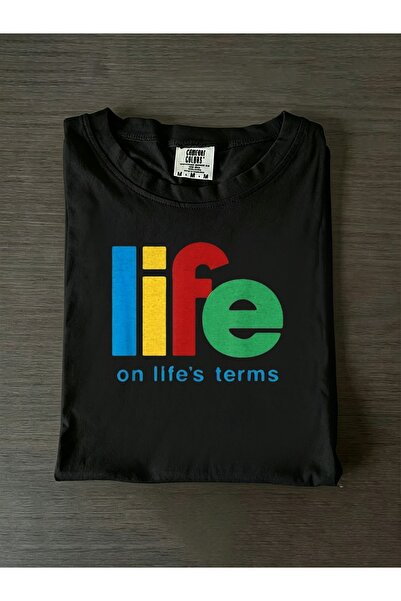 2mcup تي شيرت رجالي Life On Life's Terms AA NA بتصميم ريترو ثقيل الوزن مع طبا...