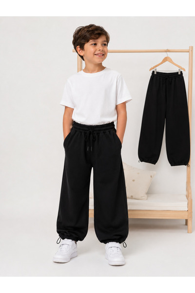 CMLkids Unisex Kids' Stopper Leg Loose Fit Sweatpants – Black