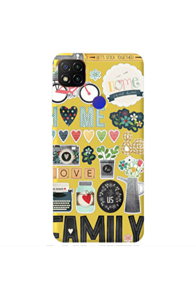 Other Xiaomi Redmi 9c Family love home Yellow Colored Silicone TPU Θήκη