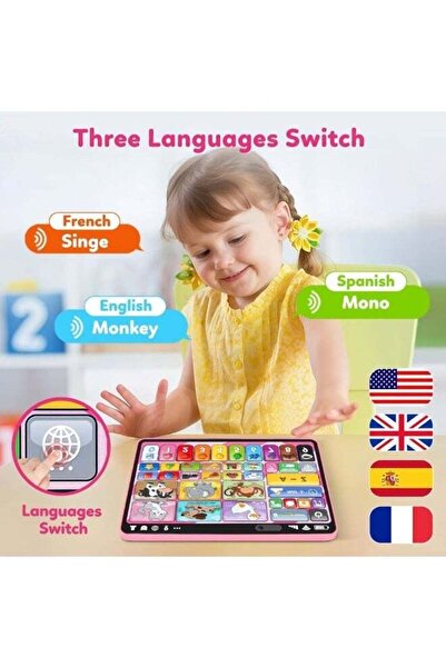 FIVESTAR TOYS Trilingual Talk & Learn Tablet for Toddlers – Interactive Speec...