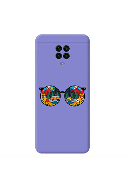 Other Xiaomi Redmi Note 9 Pro Round Glasses Purple Colored Silicone TPU Θήκη