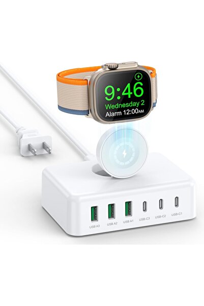 TEMINICE Incarcator retea 125W cu stand incarcare magnetic pentru Apple Watch...