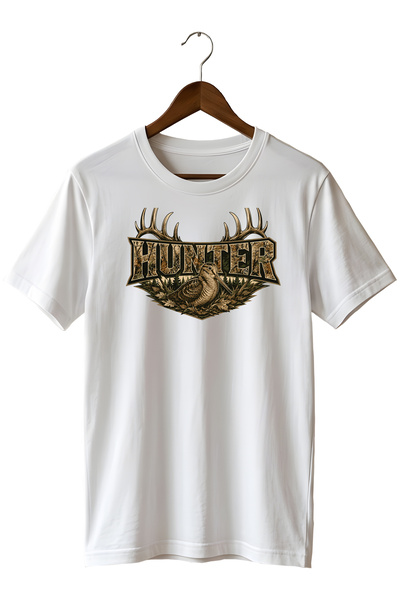 WİDİ Special Design Camouflage Hunter Skull Printed Men's T-Shirt
