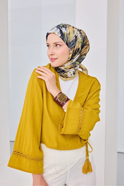 Silk Home Velora Scarf Watercolor Flower Pastel Yellow