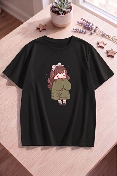 trendypassion Unisex majica sa simpatičnim anime devojkom i printanim dizajnom