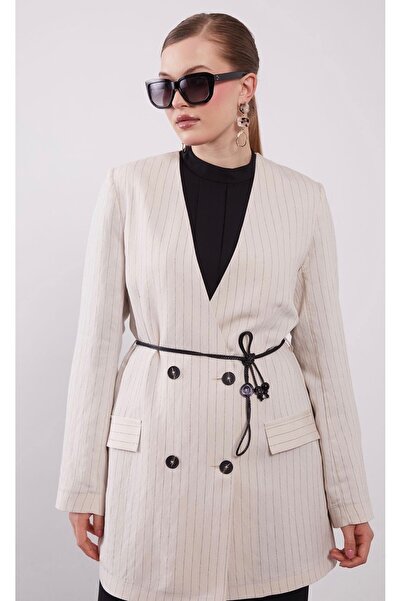 Levidor TAŞ ÇİZGİ DETAYLI BLAZER CEKET