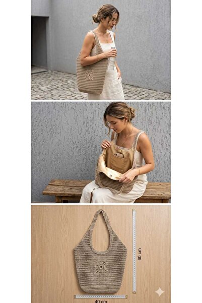 DUBLİNO KİDS Bohem Style 100% Embroidered Knitted Shoulder Bag