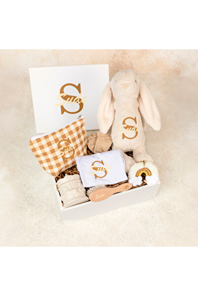 Hellobox Premium Unisex Bebek Hoş Geldin Hediye Kutusu - Baş Harf Monogramlı ...