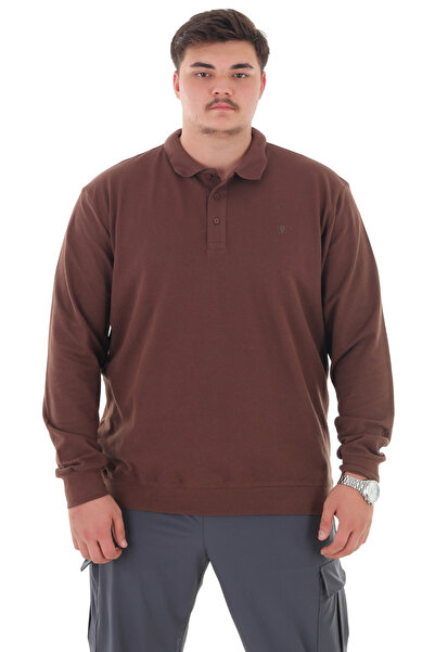 marufshop Long-Sleeved Polo Collar Seasonal Sweatshirt Brown Suitable for Men...
