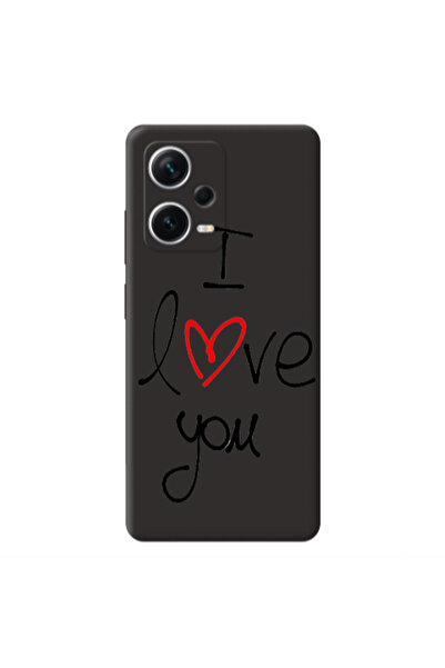 Other Xiaomi Poco X5 i love you Black Colored Silicone TPU Θήκη